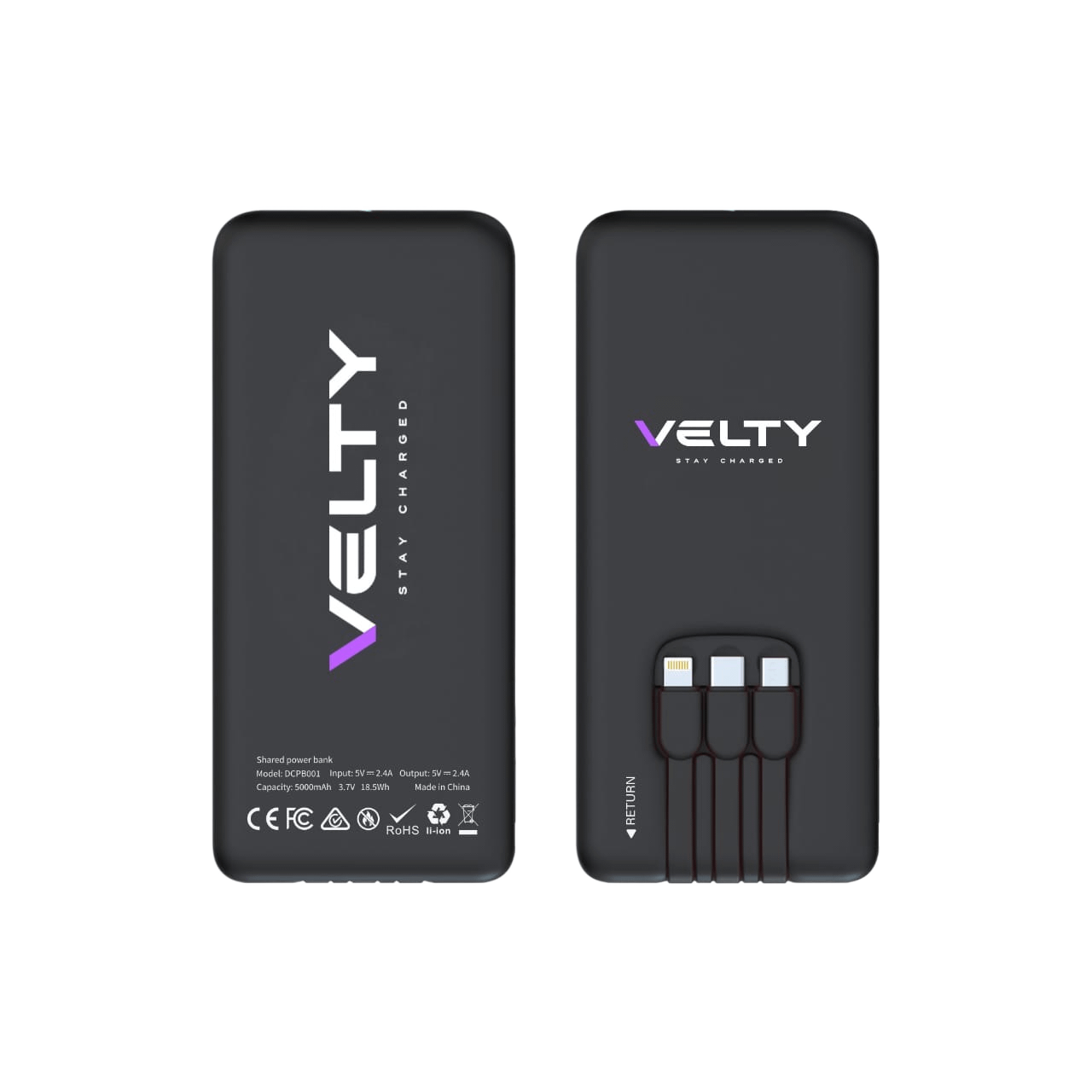 Compact VELTY portable power bank